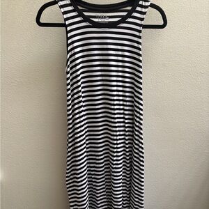Merona Black and White Striped Midi Dress